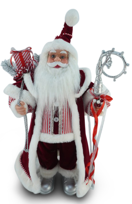 Peppermint Santa with Music 60cm