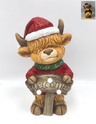 Highland Cow - Christmas Welcome
