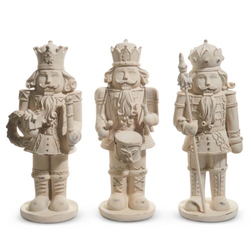 Winterfolk, Distressed Whitewashed Nutcrackers, 3 Ast