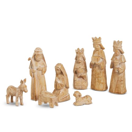 Winterfolk, Carved Nativity, 8 Pieces