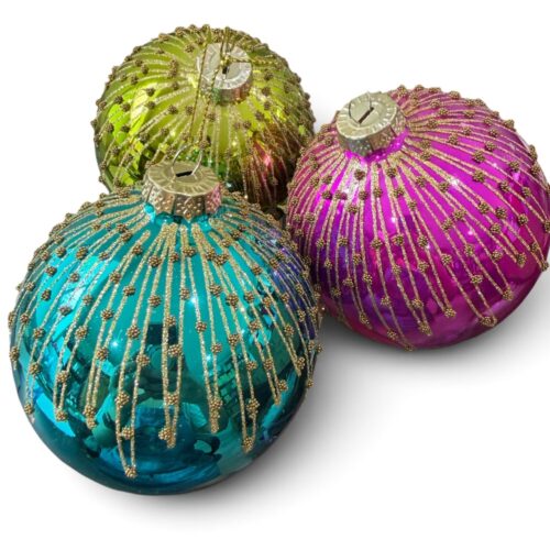 Bauble- Jingle and Joy, Gold Drip, 3 Asst