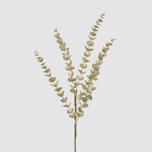 Glitter Eucalyptus Spray, Gold