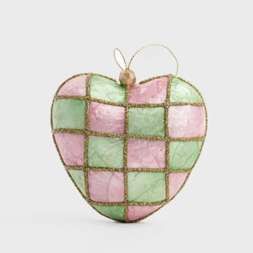Checker Heart, Hanging Ornament