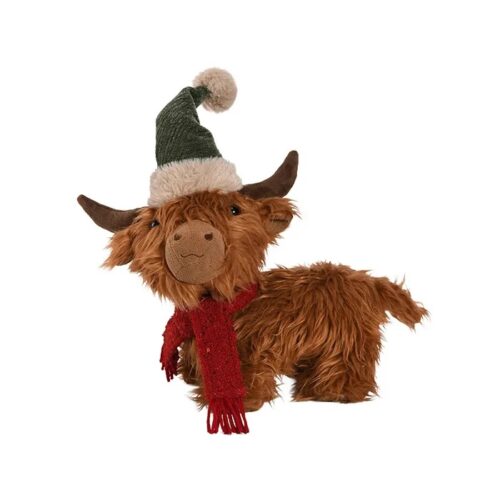 Highland Cow with Scarf and Hat, Standing