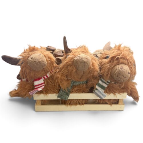 Highland Cow with Scarf, HO, 3 Asst
