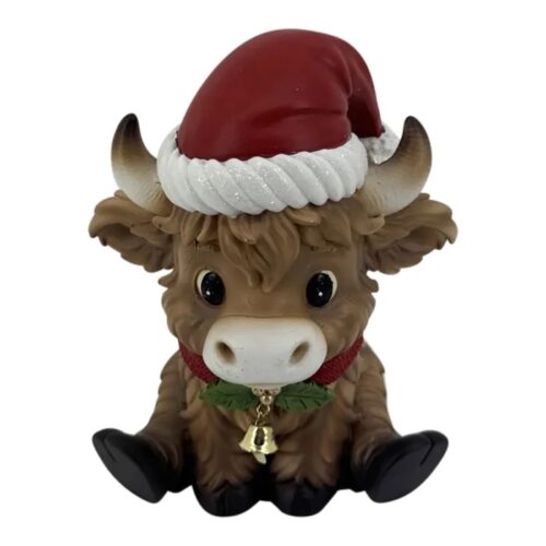 Highland Cow, Sitting with Hat