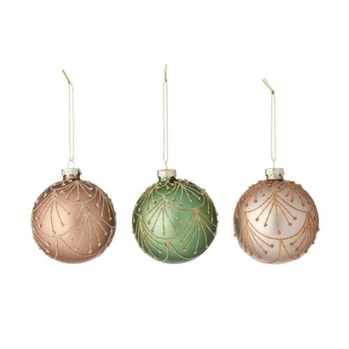 Bauble- Glitter Ray, 3 Asst