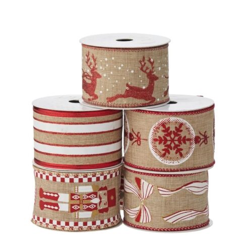 Ribbon- Jute Christmas 5 Asst