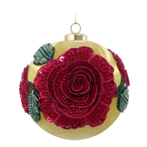 Bauble - Satin Wrap Champagne with Burgundy Rose