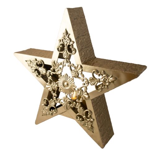 LED Star with Filigree Gold Large