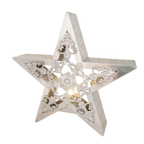 LED Star with Filigree Silver Large