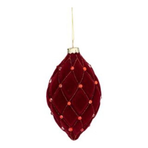 Bauble Burgundy Flocked Drop