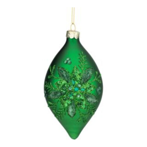 Bauble Beaded Flower Green Drop