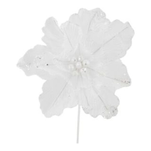 Magnolia Beaded Sheer White Stem